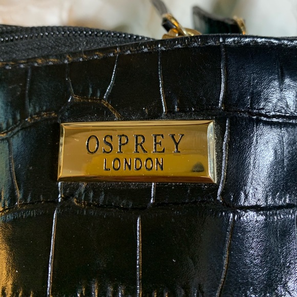 Osprey London black patent leather pebbled handbag - Picture 2 of 6